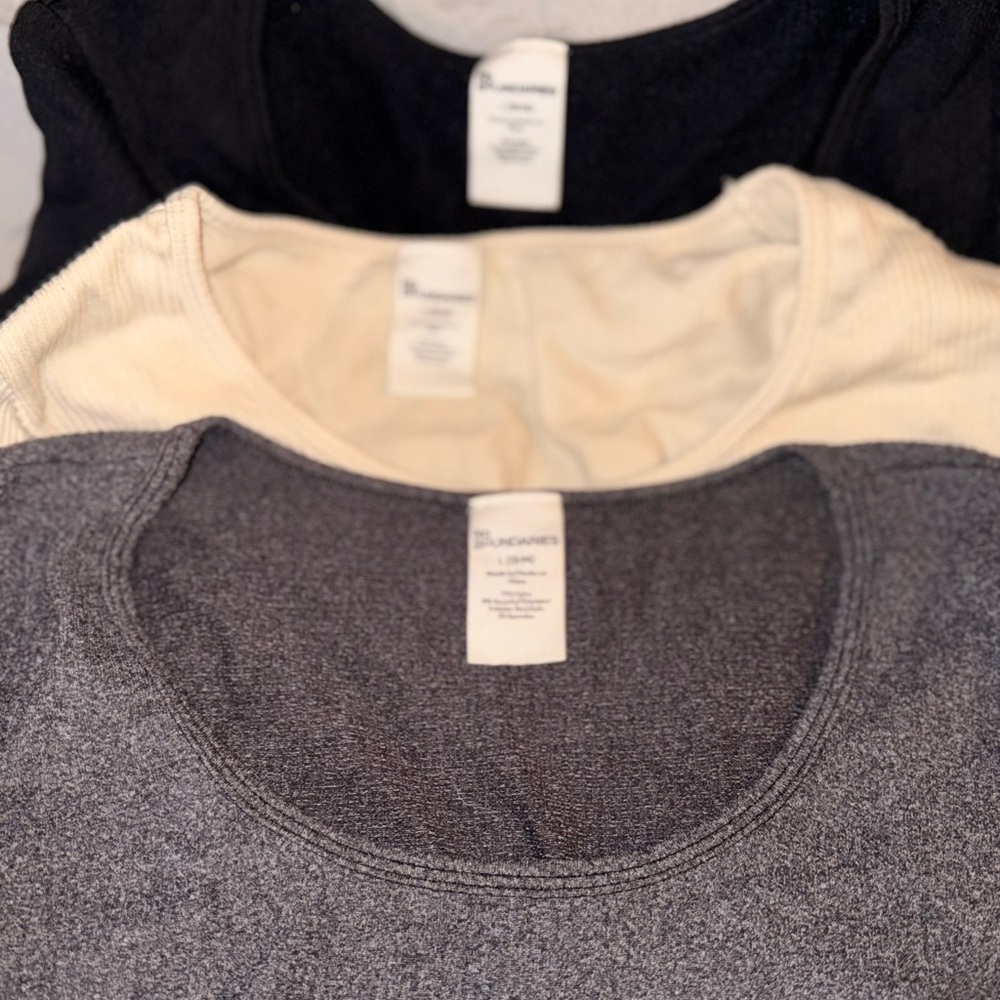 3-Pack Scoop Neck Tank Tops — Black, Cream, Charcoal Large